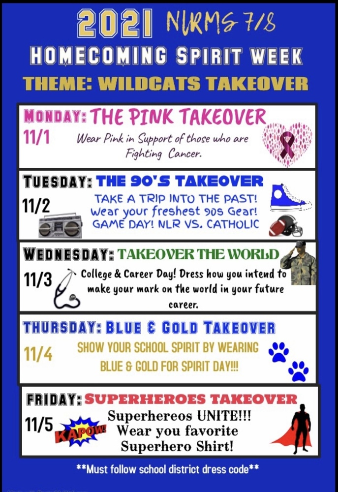 2021 Homecoming Spirit Week NLR Middle School
