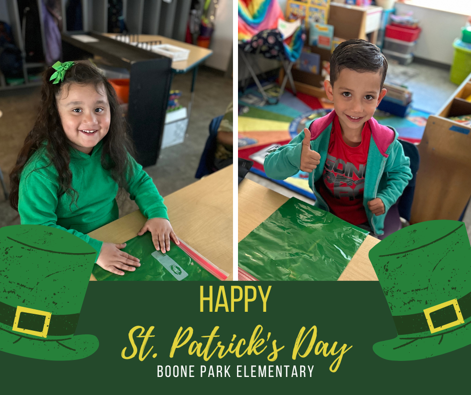 Kindergarten enjoying St. Patrick's Day with letter practicing and tapping words with green paint! Happy Friday! 